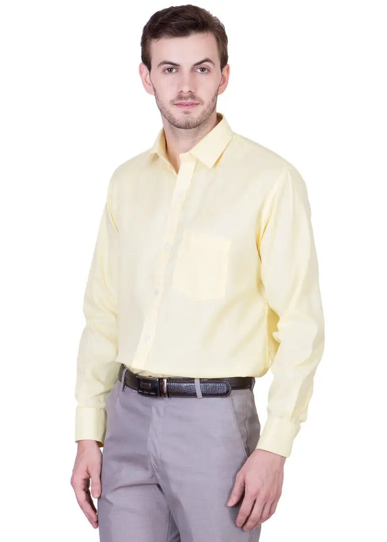 ac3b1a42-8546-419f-853a-91c18cf18d80_26272168-originnm80prcnt BEING FAB Men's Formal Shirt Cotton Polyester Blend Slim Fit Solid Yellow_L