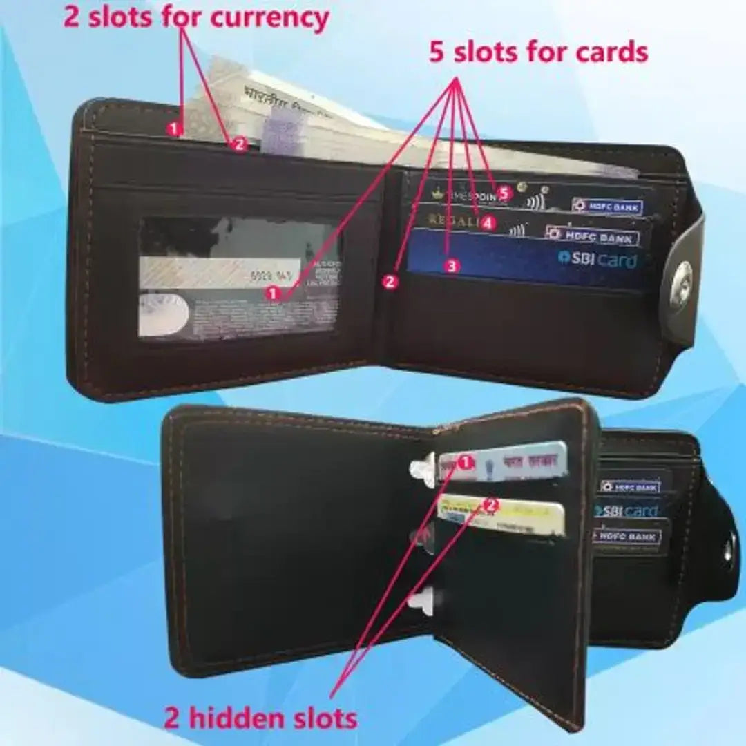 b49dc46b-27f1-47f6-b402-d6ce658fd1d0_15024114-originnm80prcnt Designer Black PU Solid Two Fold Wallet For Men