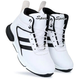 Asturias Kids Casual Sneakers Outdoor Shoes in White Black Color (White, Numeric_4)