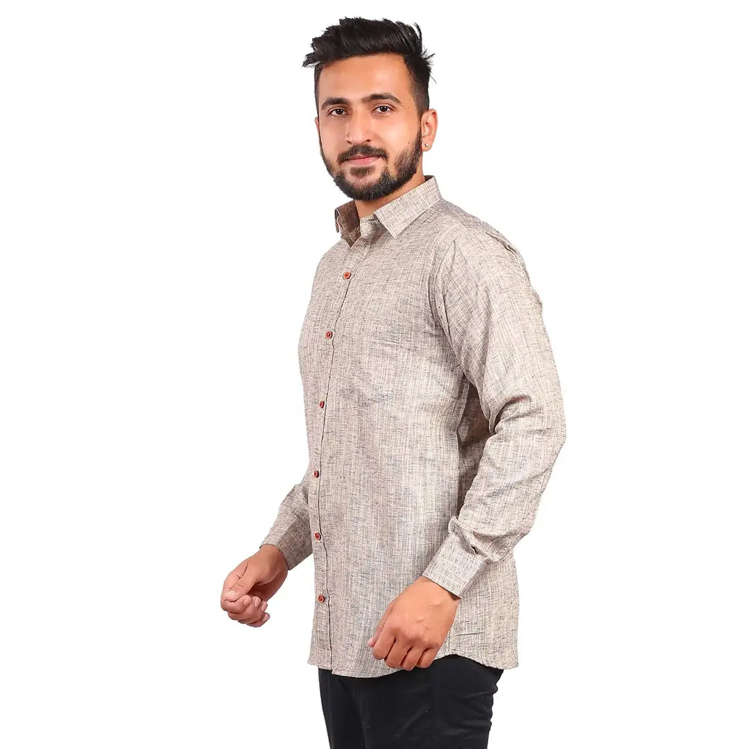 d34a4dbd-544c-41ae-bd8c-f2f1a4a62a3b_28334187-originnm80prcnt Aarav Boss Men Light Brown Formal Shirt (Size- X Small)