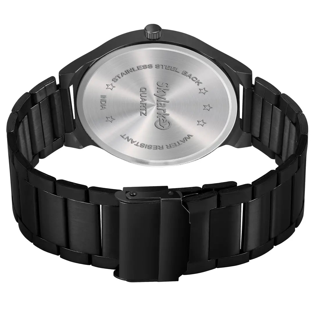 ddc4a44a-e9e0-49f8-a7c1-d4e5bde6d97e_11480100-originnm80prcnt Analog Black Dial Business Stainless Steel coronagraph styleCausal party wear watch for- men watch