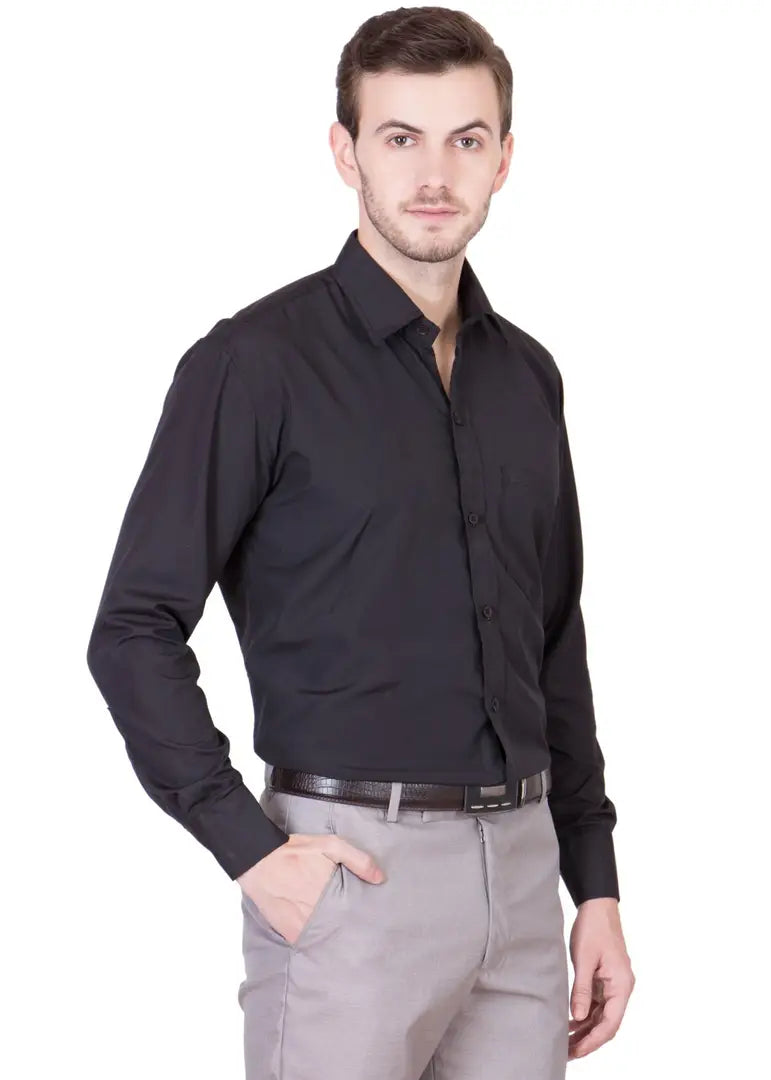 ebe13443-eb58-426e-884f-fc85bf32e13d_26272168-originnm80prcnt BEING FAB Men's Formal Shirt Cotton Polyester Blend Slim Fit Solid Black_M