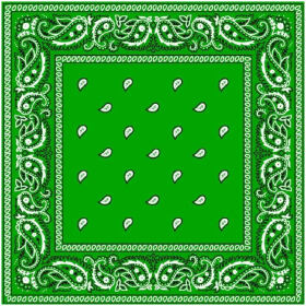 Aashirwad Craft Pure Cotton Bandanas Paisley Pattern Scarf for Men Women Cowboy Handkerchief (50cm) (Green)