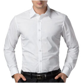 BEING FAB Men's Solid Regular fit Casual Shirt (BFWHTSHT02-40_White M)