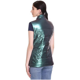 Fabulous Green Nylon Solid Ethnic Jackets For Women