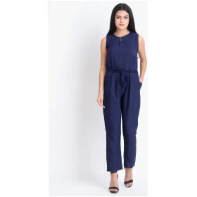 Blue Crepe Basic Jumpsuit