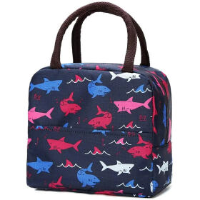 Elegant Canvas Printed Leakproof Insulated Travel Lunch Tiffin Storage Bag