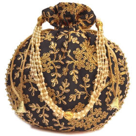 BULBUL STYLISH DESIGNER PARTYWEAR POTLI HANDBAG/CLUTH