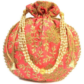 BULBUL STYLISH DESIGNER PARTYWEAR POTLI HANDBAG/CLUTH