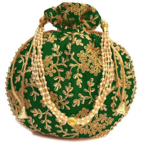 BULBUL STYLISH DESIGNER PARTYWEAR POTLI HANDBAG/CLUTH