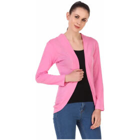 Classy Pink Cotton Blend Shrug For Women