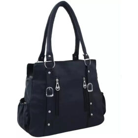 Beautiful Womens Maroon Canvas Leather Handbag