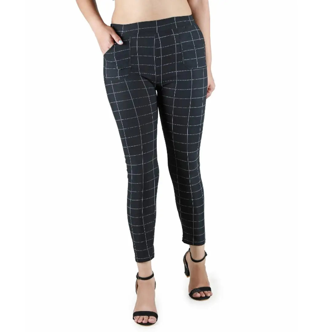 1677590296907_544A0098-originnm80prcnt Classic Poly Lycra Checked Jegging for Women