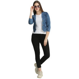Classic Denim Solid Shrugs for Women