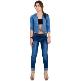 Classic Denim Solid Shrugs for Women