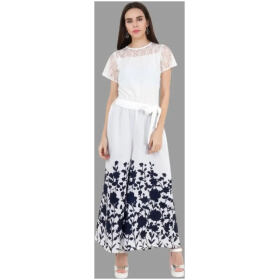 Classic Crepe Printed Jumpsuit for Women