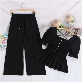 Elegant Women's crop Top and Bottom Set