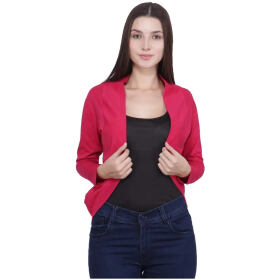 Craftly Women and Girls Jacket Style Shrug Pink?