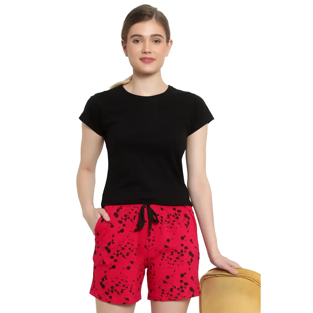 27a2a3f2-b02f-426b-ab02-41e044fc2ab9_5048081-originnm80prcnt DIAZ Women Shorts with Pockets Elastic Waistband Regular Stylish Night Wear Cotton Super Soft Comfortable (S to 2XL Size)