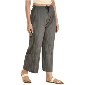 Alday Women Casual Trouser Wrinkle Palazo Freesize Grey