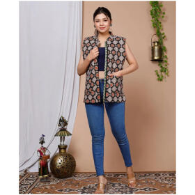 Fabulous Cotton Blend Printed Ethnic Jackets For Women