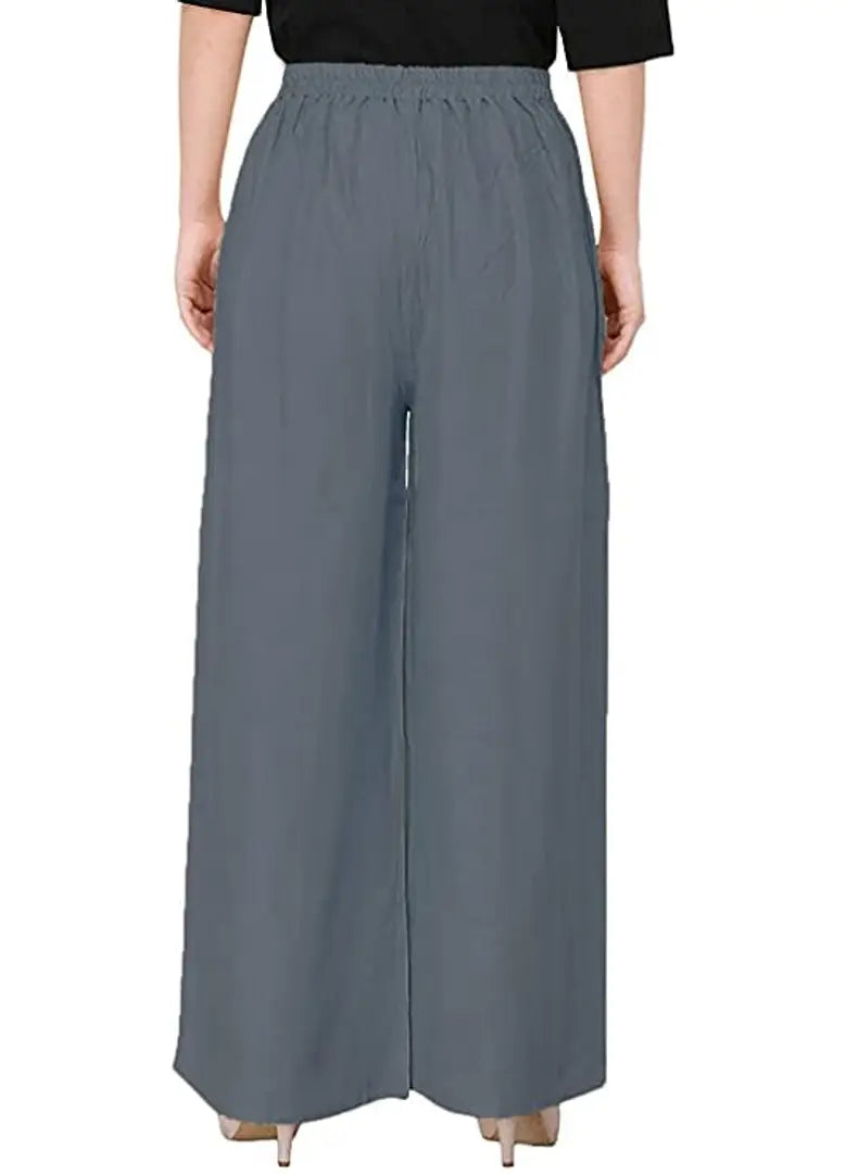 a060136a-3497-4e69-9a55-8fa8836af8bf_21422345-originnm80prcnt BREK GIRLYZ Attire Women's Latest Trendy Stylish and Fashionable Designer Casual Palazzo for Women 100% Polyster Salena Fabric Collection (Grey)