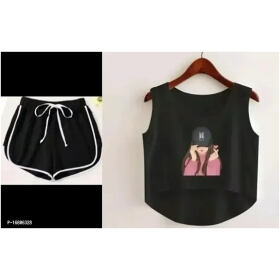 Contemporary Multicoloured Cotton Blend Printed Co-Ords Sets For Women