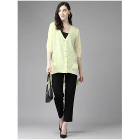 Aarika Womens Lemon Color Nylon Shrug