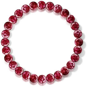 Airtick (Stretchable) Maroon Color 8mm Moti Bead Pearl Natural Feng-Shui Healing Howlite Crystal Gem Marble Stone Elastic Wrist Band Bracelet For Boy's  Girl's