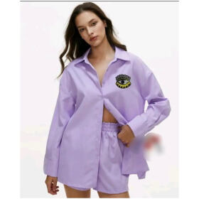 Contemporary Purple Cotton Printed Co-Ords Sets For Women